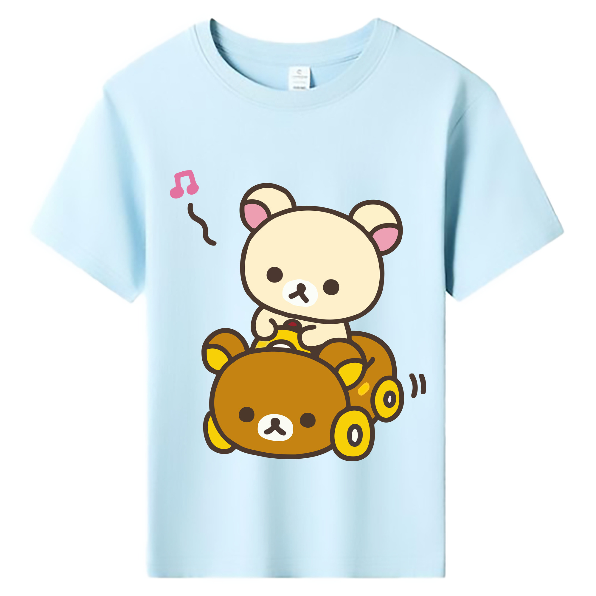 （画像用） リラックマ リラックマ キイロイトリ Rilakkuma Korilakkuma Kiiroitori 綿100％キッズTシャツ（フロントプリント）